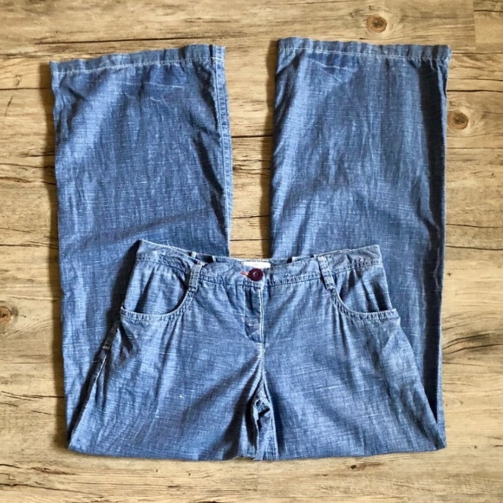 Anthropology Sitwell Linen Pants Blue Size 4
